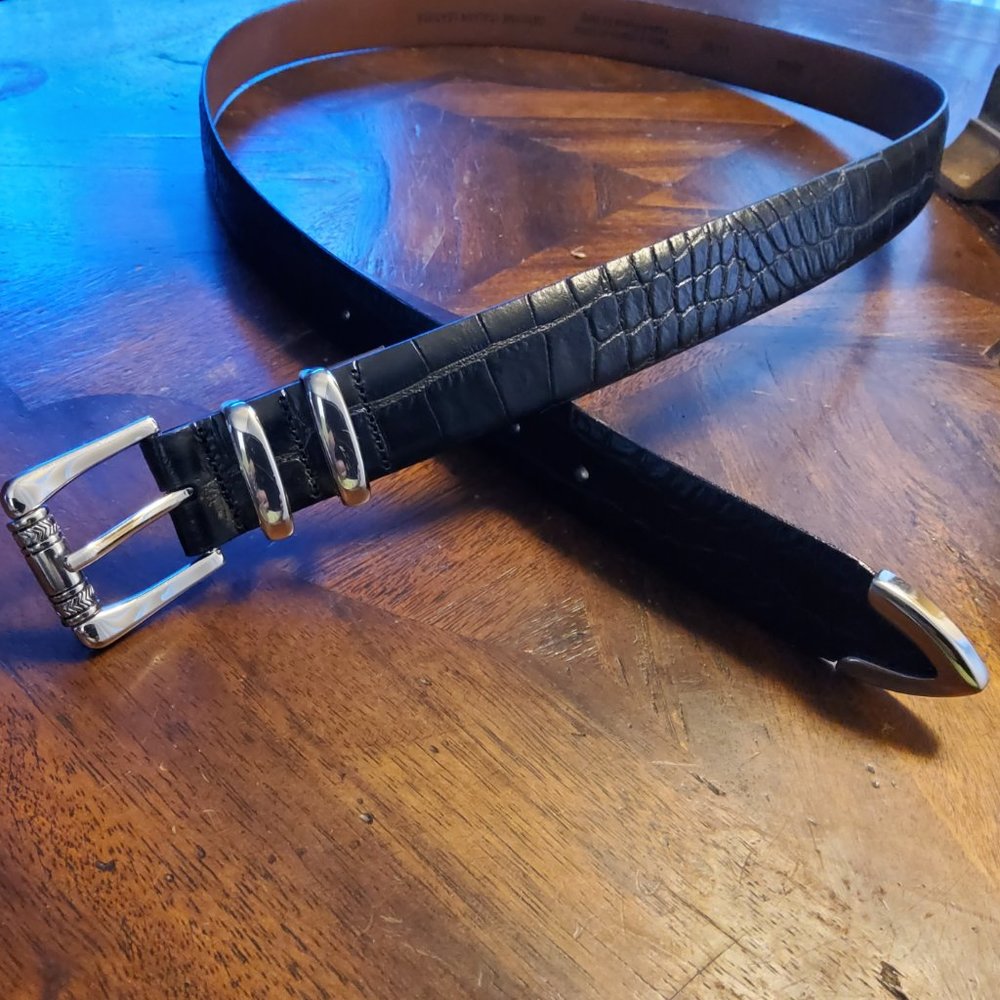 Genuine Italian leather black belt